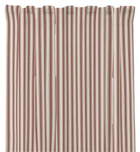 Gardin ANNA med smala ränder i rött och offwhite