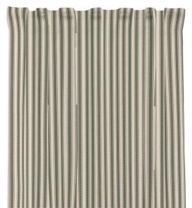 Gardin ANNA med smala ränder i mörkgrönt och offwhite