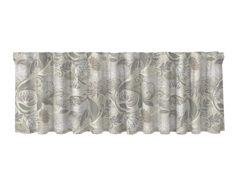 Gardinkappa AURORA med snirklande blommor och blad i beige