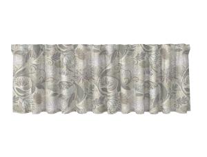 Gardinkappa AURORA med snirklande blommor och blad i beige