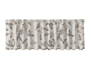 Gardinkappa FALLING EMBER på metervara med löv i grått och brunt