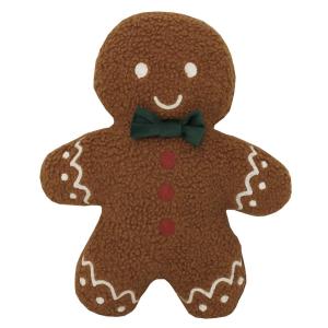 Fylld kudde PEPPARKAKA i mjuk teddy med broderad kristyr