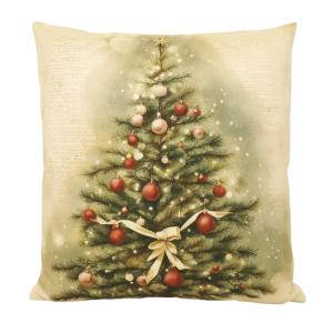 Kuddfodral X-MAS TREE med en pyntad grön julgran