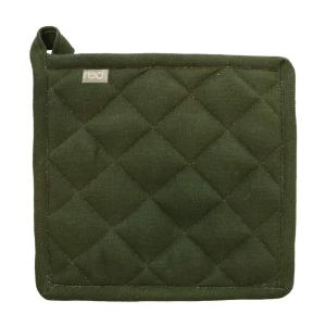 Grytlapp TEXAS, enfärgad, stentvättad med rutigt quiltmönster i grönt