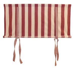 Hissgardin FILIPPA, bredrandig med smalrandiga band, finns i flera bredder, röd