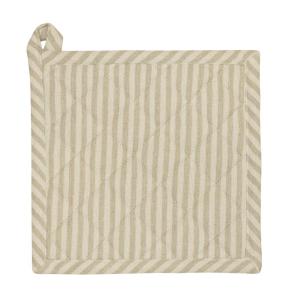 Grytlapp FILIPPA, bredrandig med smalrandig kant och baksida i sandfärg