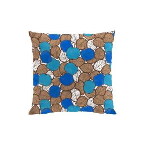 Kuddfodral Päppel med blad och äpplen, Stl. 47x47cm, turkos, blå