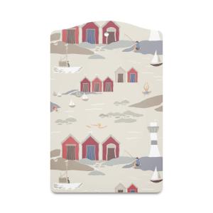 Serveringsbräda Kust, röda båthus, vita fyrar Stl. 20x30cm, beige bottenfärg