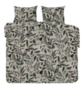 Bäddset THEO Kingsize med bladmönster i grönt