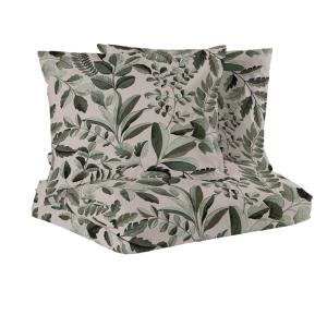 Bäddset THEO Kingsize med bladmönster i grönt