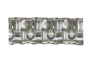 Gardinkappa TORD med grafisk mönster i grönt och brunt