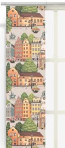 Panelgardin Stortorget, med husfasader, 2-pack, stl.43x240cm, multifärgad