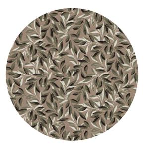 Korktablett, tallriksunderlägg KLAS med gröna flikiga blad på linnefärgad botten