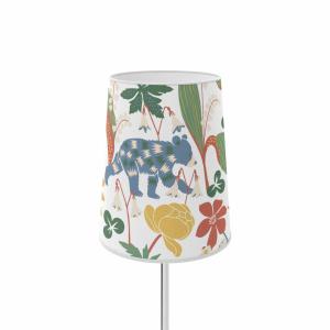 Lampskärm Här sover ingen björn, Stl. Höjd 24cm, Diameter 20cm, E27 fäste, vit botten, multi