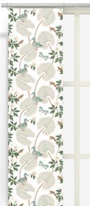Panelgardin Kärrleken, änder och grodor, 2-pack Stl. 43x240cm, vit botten, grön