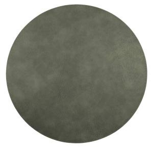 Bordstablett, tallriksunderlägg Buffalo, rund i läderimitation i olivgrönt