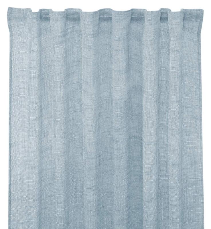 Gardinlängd BRUCE, enfärgad med struktur i ljust denimblått