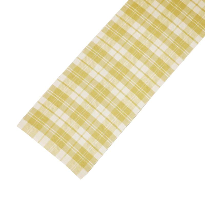 Bordslöpare NOVA vävd ripslöpare rutig i vitt och gult