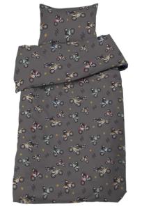 Bäddset BIKES med motorcyklar på mörkgrå bottenfärg