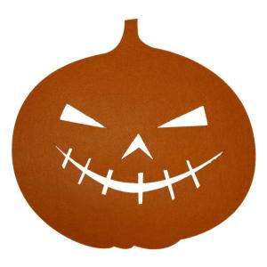 Bordstablett, tallriksunderlägg PUMPA, orange utskuren pumpa i filtmaterial