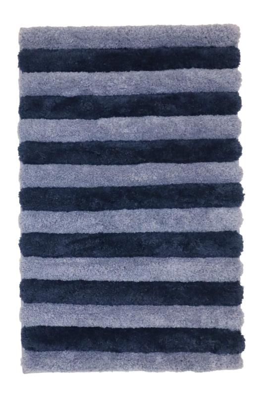Badrumsmatta River, randig matta i blått