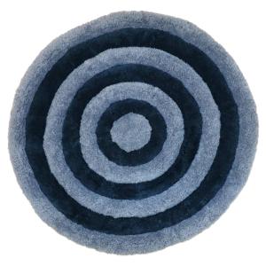 Rund badrumsmatta River, randig matta i blått