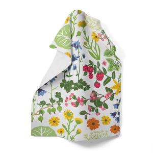 Kökshandduk Hedemora, med blommor, blad, bär och grönsaker, 1 pack. Stl 46x70cm, Multifärg