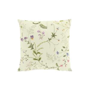 Kuddfodral Blomsteryra, med sommarens vilda slingrande blommor ljusgul bottenfärg