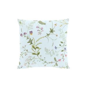 Kuddfodral Blomsteryra, med sommarens vilda slingrande blommor ljusblå bottenfärg