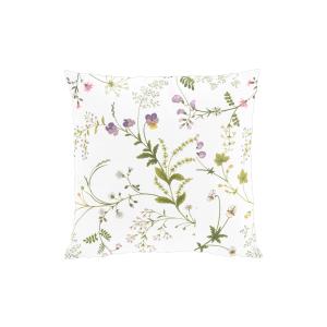 Kuddfodral Blomsteryra, med sommarens vilda slingrande blommor offwhite bottenfärg