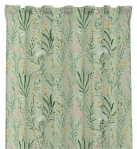 Gardin GISELLE med blommor och blad på stänglar med grön bottenfärg