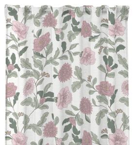 Gardin FAYE med rosa blommor på offwhite bottenfärg