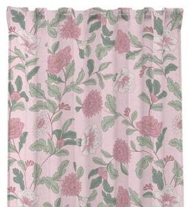 Gardin FAYE med rosa blommor på rosa bottenfärg