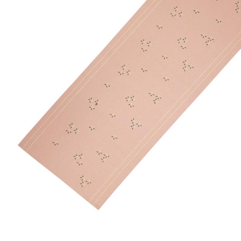 Bordslöpare HELGA med ränder och broderade små blommor i rosa