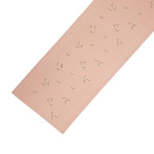 Bordslöpare HELGA med ränder och broderade små blommor i rosa