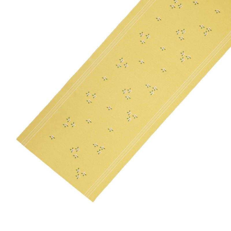 Bordslöpare HELGA med ränder och broderade små blommor i gult