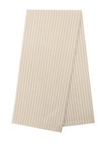 Kökshandduk YSTAD med smala vävda ränder i vitt på linnefärgad botten