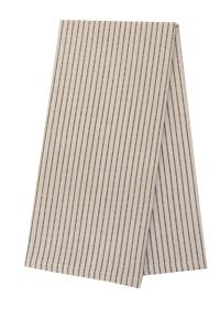 Kökshandduk YSTAD med smala vävda ränder i svart på linnefärgad botten