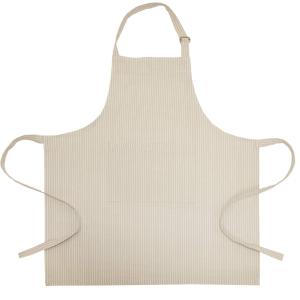 Förkläde YSTAD med smala vävda ränder i vitt på linnefärgad botten