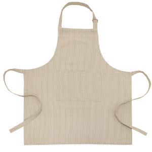 Förkläde YSTAD med smala vävda ränder i svart på linnefärgad botten