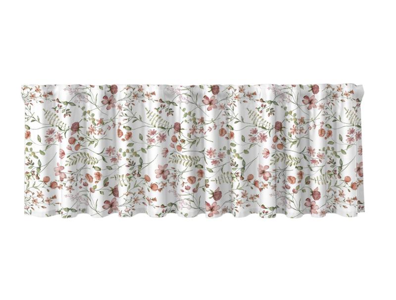 Gardinkappa SOMERSET på metervara, med sommarblommor i aprikos