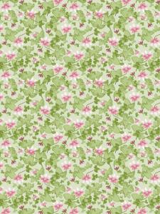 Panelgardin SIPPA med blommor i rosa på ljusgrön bottenfärg
