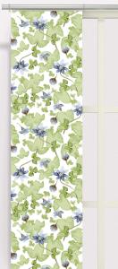 Panelgardin Blåsippa, med blommor och blad, 2 pack, stl 43x240, Offwhite/Blå