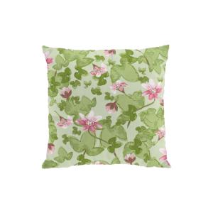 Kuddfodral SIPPA med blommor i rosa på ljusgrön bottenfärg