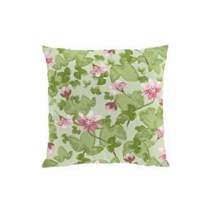 Kuddfodral SIPPA med blommor i rosa på ljusgrön bottenfärg