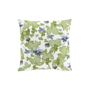 Kuddfodral Blåsippa, med blommor och blad, 47x47cm, Offwite/Blå