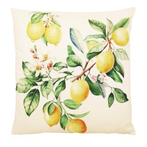 Kuddfodral CITRONER med gula citroner och gröna blad