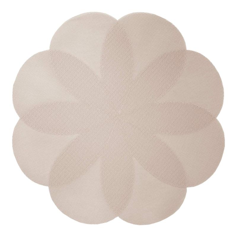 Rund Bordstablett, tallriksunderlägg BLOOM i PVC likt en blomma i sandfärg