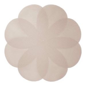 Rund Bordstablett, tallriksunderlägg BLOOM i PVC likt en blomma i sandfärg