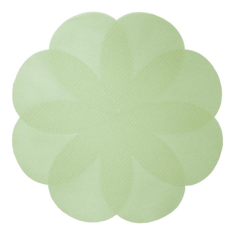 Rund Bordstablett, tallriksunderlägg BLOOM i PVC likt en blomma i grönt